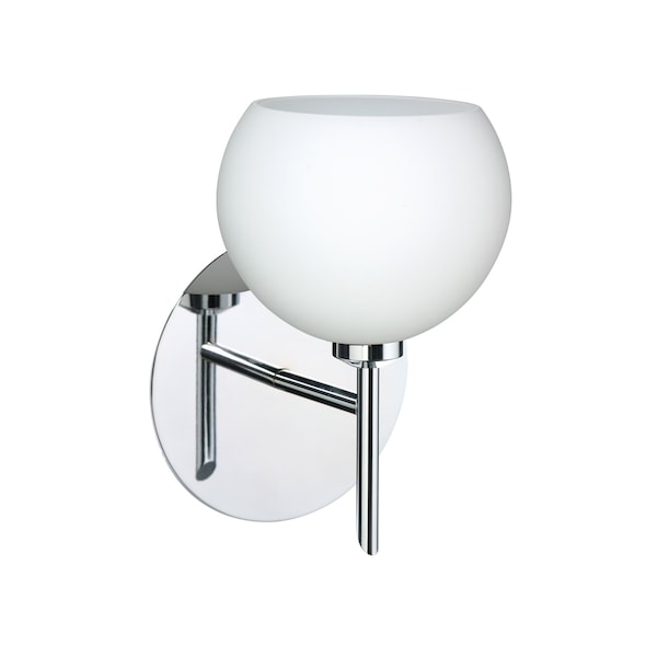 Besa Lighting Palla 5 Mini Sconce, Opal Matte, Chrome Finish, 1x5W LED 1SW-565807-LED-CR - main
